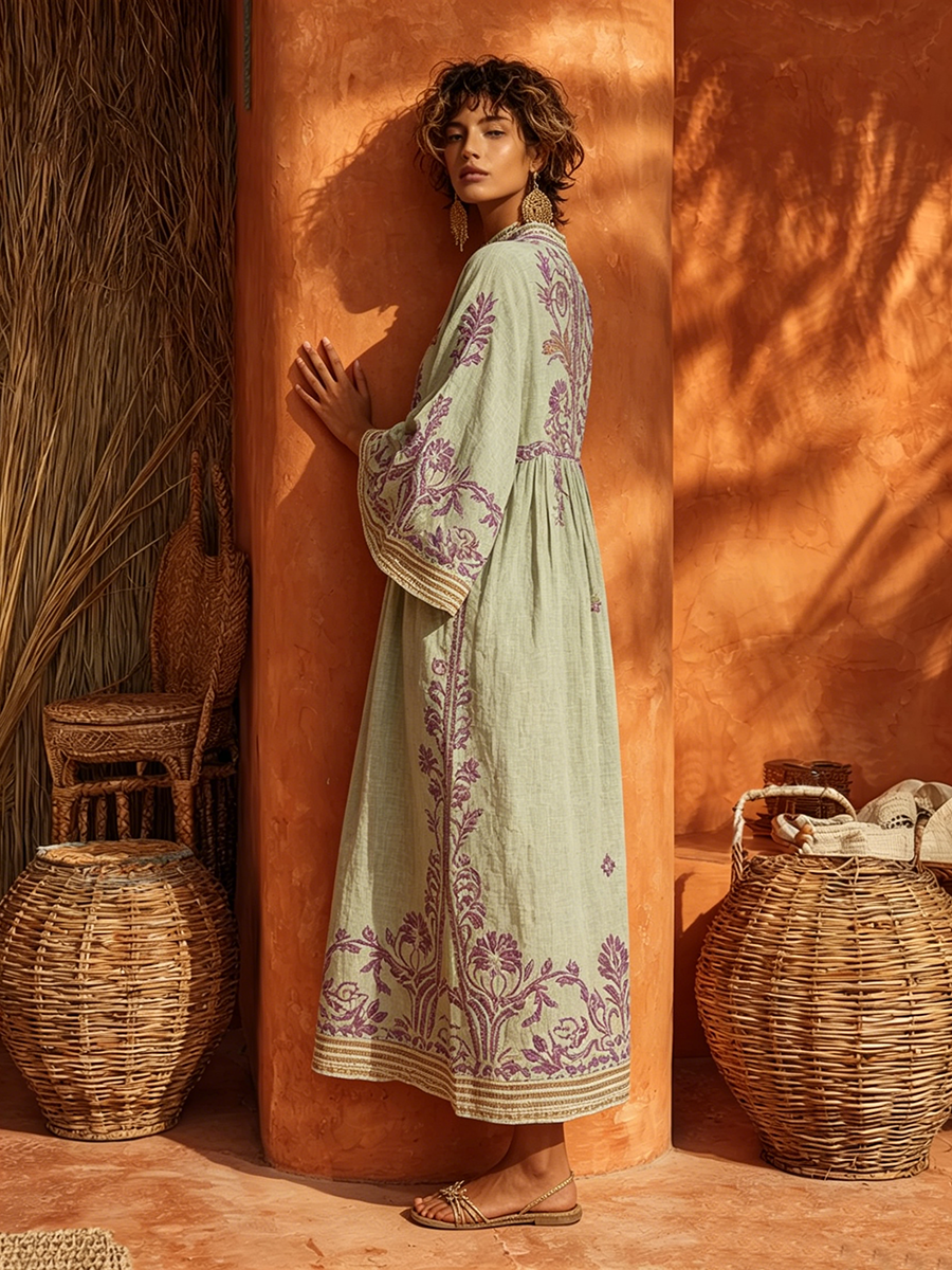 Celestina – Vestido boho bordado con encanto mediterráneo