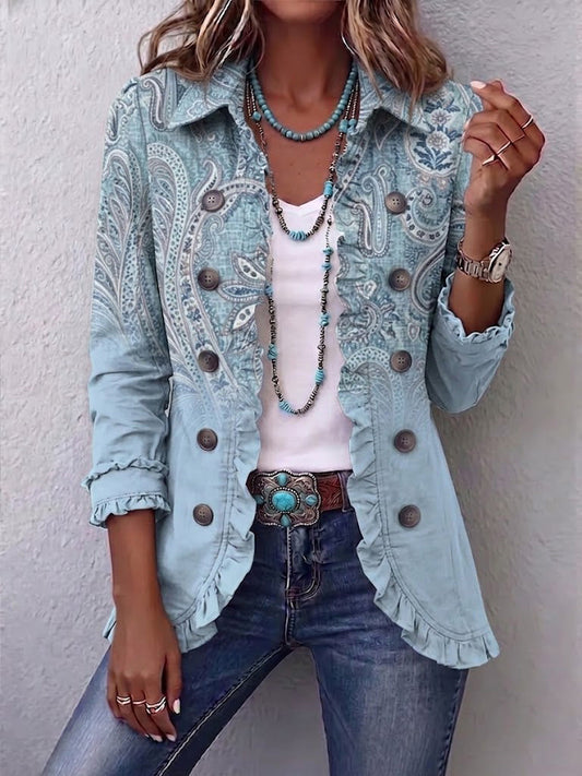 Remedios | Chaqueta vintage de cachemir con volantes