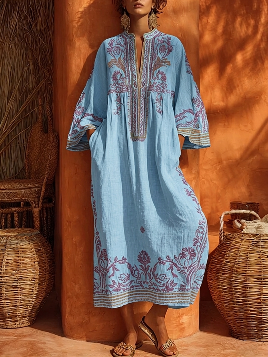 Celestina – Vestido boho bordado con encanto mediterráneo