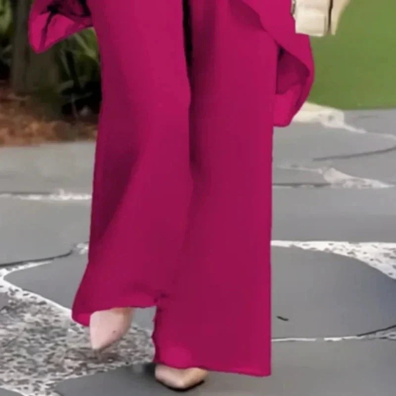 Conjunto Mujer Top Asimétrico + Pantalón Ancho