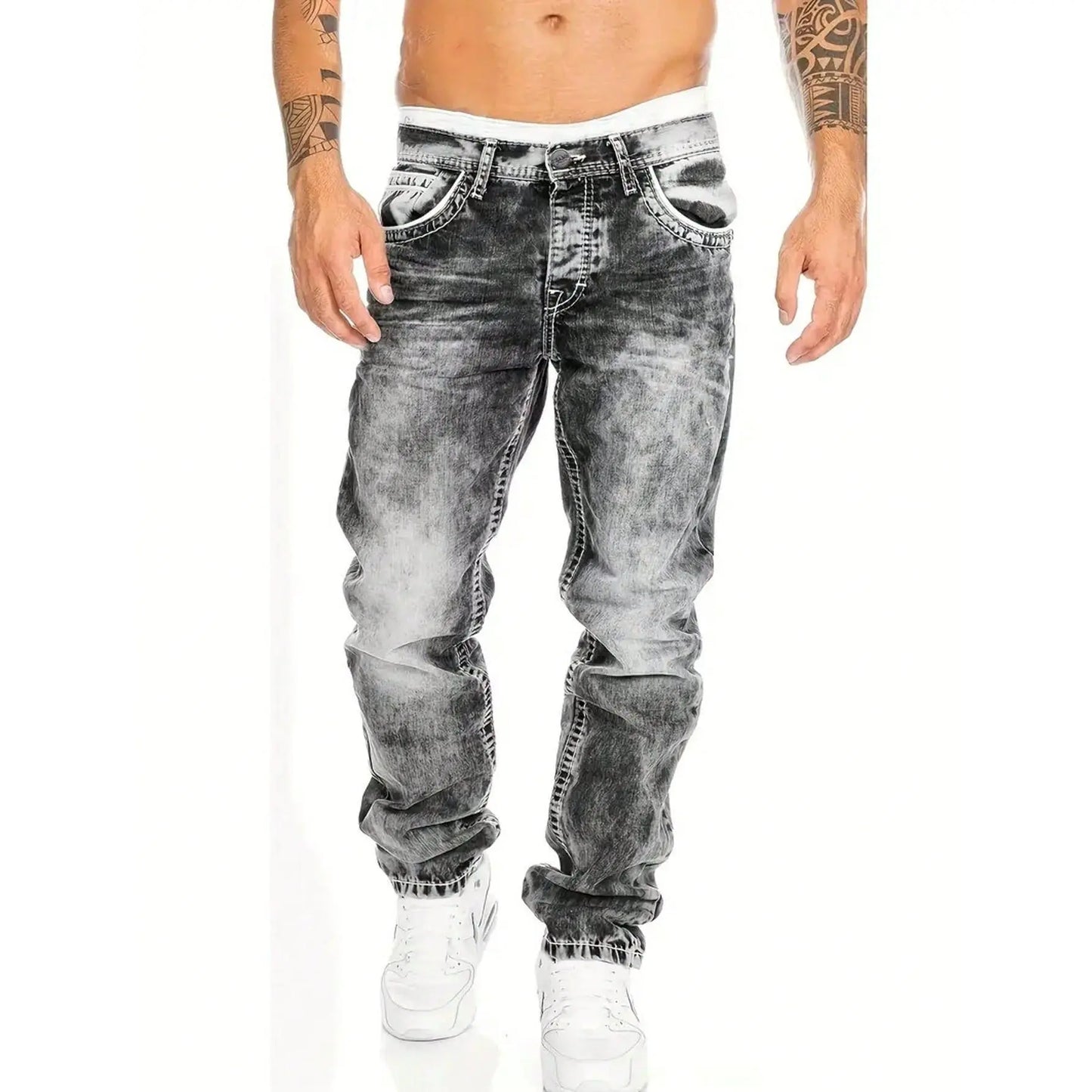 Vaqueros elásticos para hombre, ideales para primavera verano, estilo emo.