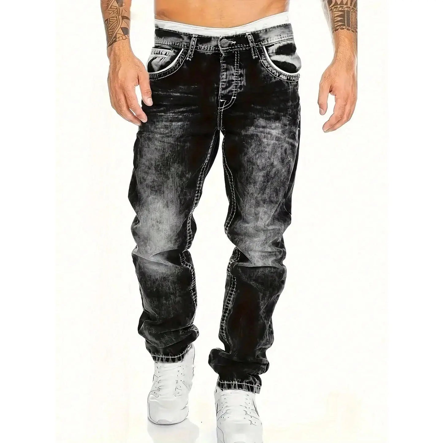 Vaqueros elásticos para hombre, ideales para primavera verano, estilo emo.